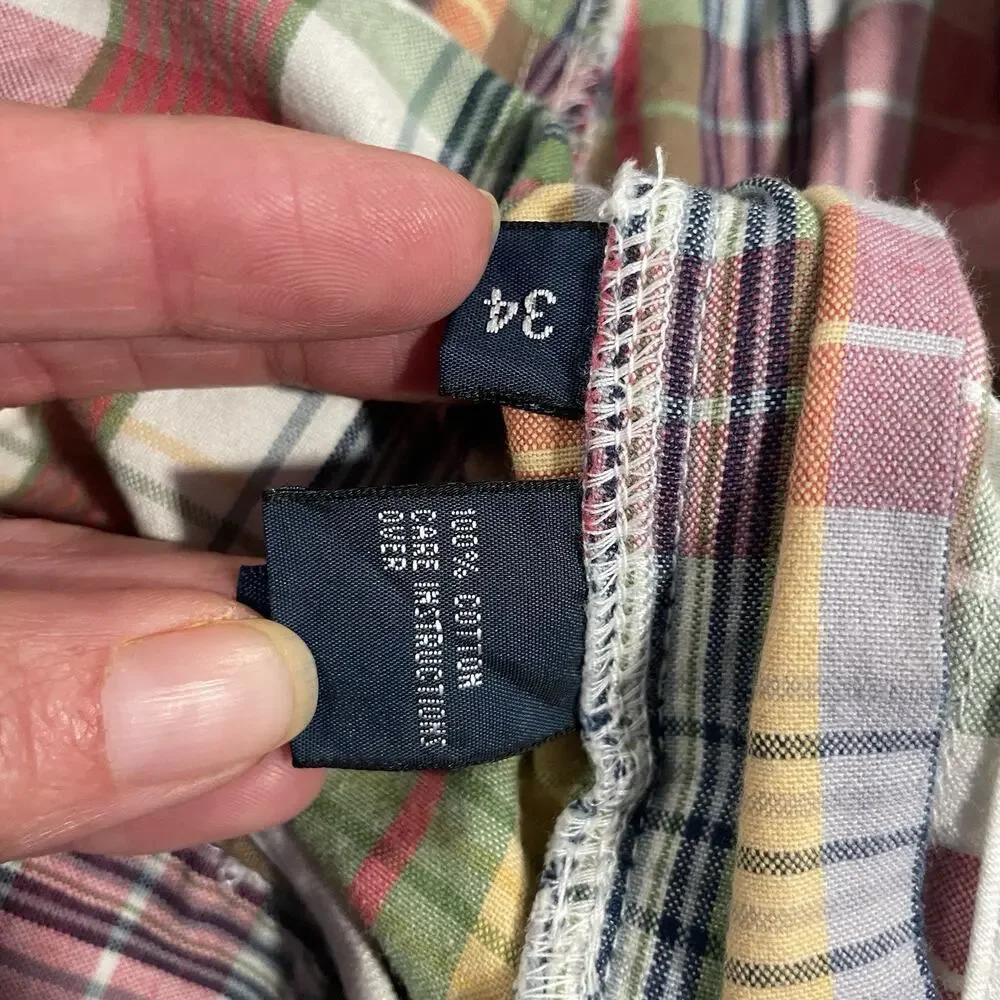Polo Ralph Lauren Prospect Shorts Mens‎ Sz 34  Plaid Red Vintage Preppy Y2K 90s